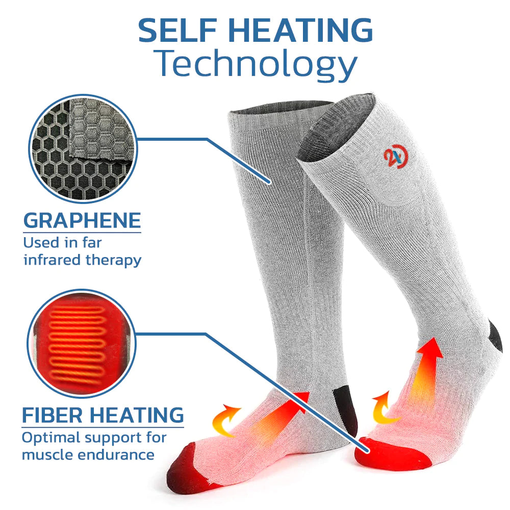 24H7WARM Detoxify Electric Heated Graphene Socks